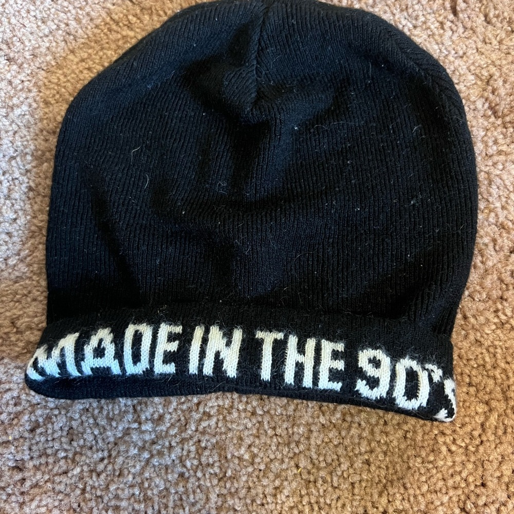 ‘Made In the 90’s’ Black Knit Beanie 🖤
